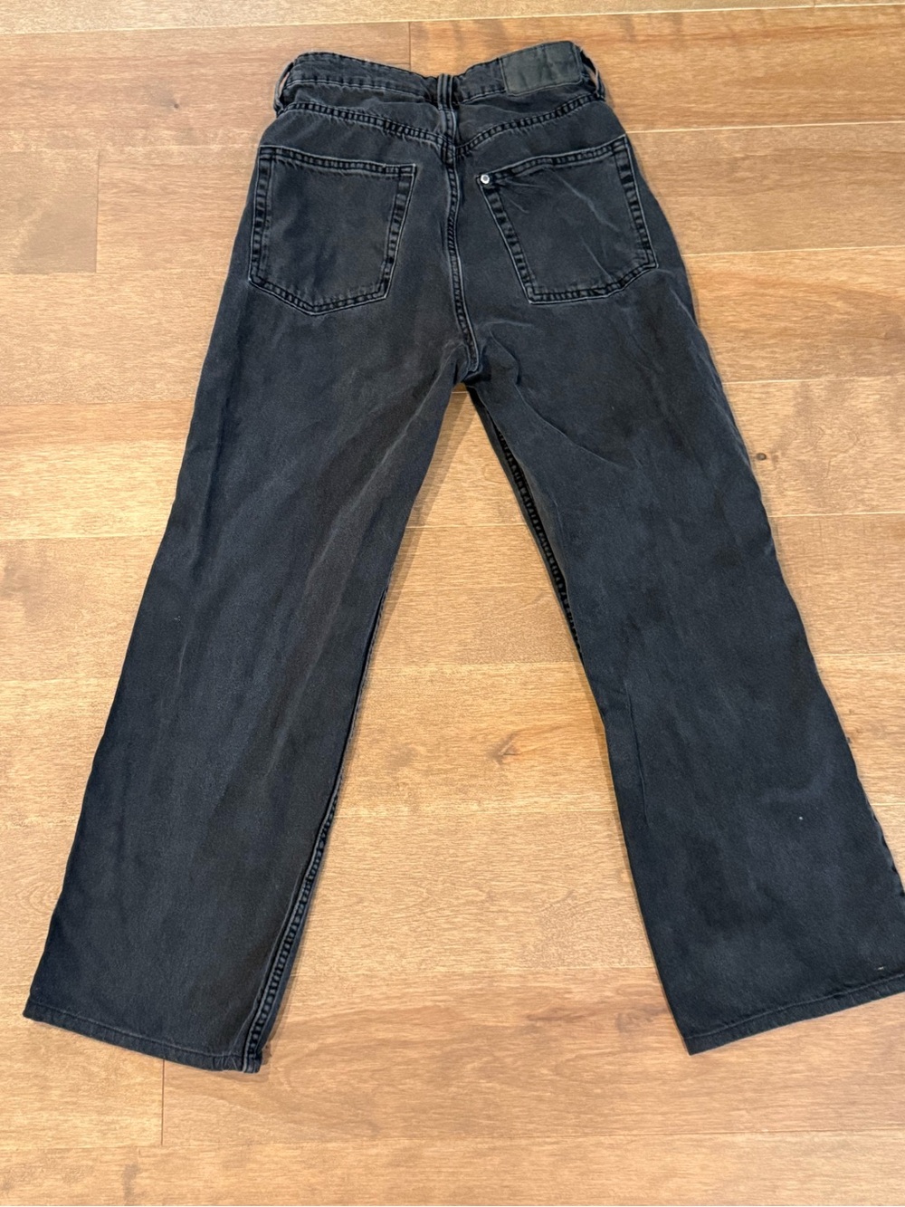 BDG Urban Outfitters Washed Black High Rise Wide Leg Jeans Y2K 90s Grunge